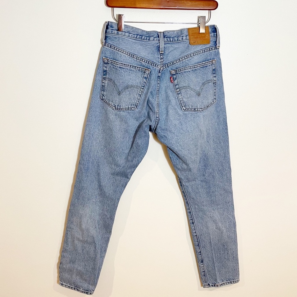 LEVIS 501 Distressed Light Wash Jean 27 Hi Rise